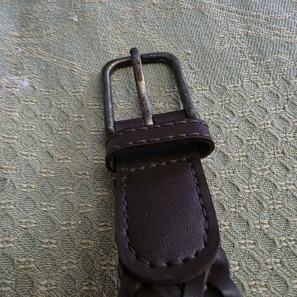Black Braided Leather Belt